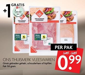 Aanbiedingen Ons thuismerk vleeswaren - Huismerk - Deka Markt - Geldig van 07/05/2017 tot 13/05/2017 bij Deka Markt