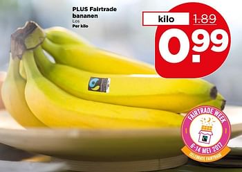 Aanbiedingen Plus fairtrade bananen - Huismerk - Plus - Geldig van 07/05/2017 tot 13/05/2017 bij Plus