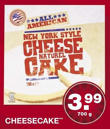 Aanbiedingen Cheesecake - All American - Geldig van 08/05/2017 tot 13/05/2017 bij Aldi