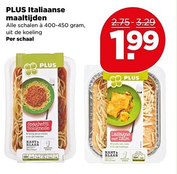 Aanbiedingen Plus italiaanse maaltijden - Huismerk - Plus - Geldig van 07/05/2017 tot 13/05/2017 bij Plus