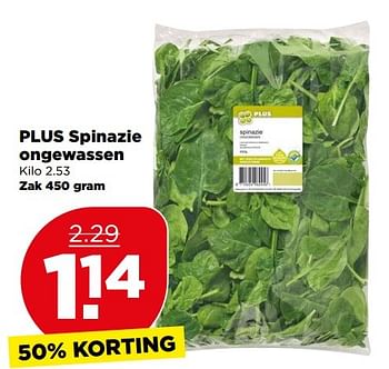 Aanbiedingen Plus spinazie ongewassen - Huismerk - Plus - Geldig van 07/05/2017 tot 13/05/2017 bij Plus