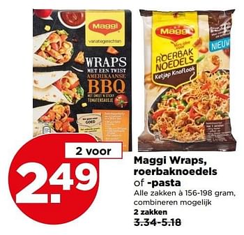 Aanbiedingen Maggi wraps, roerbaknoedels of -pasta - MAGGI - Geldig van 07/05/2017 tot 13/05/2017 bij Plus