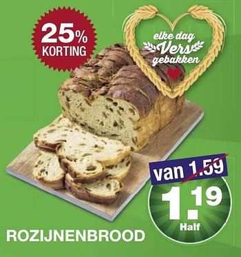 Aanbiedingen Rozijnenbrood - Huismerk - Aldi - Geldig van 08/05/2017 tot 13/05/2017 bij Aldi