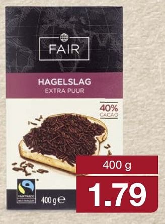 Aanbiedingen Hagelslag extra puur - Fair Trade - Geldig van 08/05/2017 tot 13/05/2017 bij Aldi