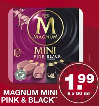 Aanbiedingen Magnum mini pink + black - Ola - Geldig van 08/05/2017 tot 13/05/2017 bij Aldi