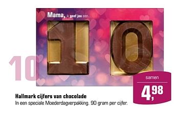 Aanbiedingen Hallmark cijfers van chocolade - Huismerk - Primera - Geldig van 23/04/2017 tot 14/05/2017 bij Primera