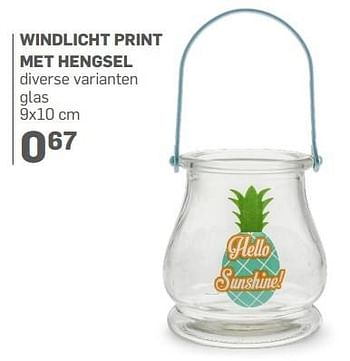 Aanbiedingen Windlicht print met hengsel - Huismerk - Action - Geldig van 21/04/2017 tot 14/05/2017 bij Action