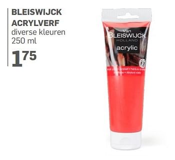 Aanbiedingen Bleiswijck acrylverf - Van Bleiswijck - Geldig van 21/04/2017 tot 14/05/2017 bij Action