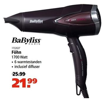 Aanbiedingen Babyliss föhn - Babyliss - Geldig van 27/04/2017 tot 14/05/2017 bij Marskramer