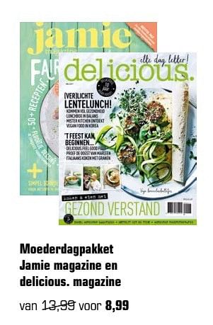 Aanbiedingen Moederdagpakket jamie magazine en delicious. magazine - Huismerk - Primera - Geldig van 23/04/2017 tot 14/05/2017 bij Primera