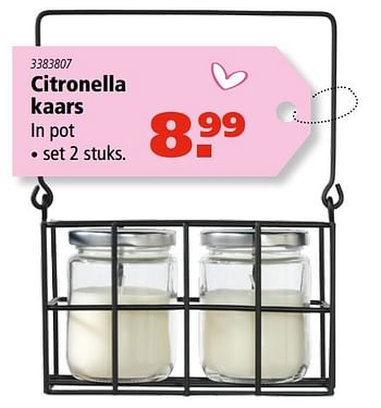 Aanbiedingen Citronella kaars - Citronella - Geldig van 27/04/2017 tot 14/05/2017 bij Marskramer