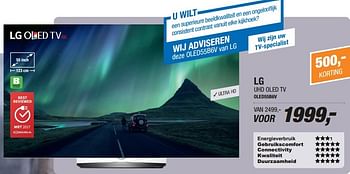 Aanbiedingen Lg uhd oled tv oled55b6v - LG - Geldig van 01/05/2017 tot 14/05/2017 bij Electro World