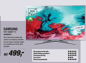 Aanbiedingen Samsung fhd smart tv ue40k5670 - Samsung - Geldig van 01/05/2017 tot 14/05/2017 bij Electro World