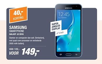 Aanbiedingen Samsung smartphone galaxy j3 2016 - Samsung - Geldig van 01/05/2017 tot 14/05/2017 bij Electro World