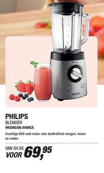 Aanbiedingen Philips blender hr2093 - 00 avance - Philips - Geldig van 01/05/2017 tot 14/05/2017 bij Electro World