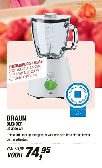 Aanbiedingen Braun blender jb 3060 wh - Braun - Geldig van 01/05/2017 tot 14/05/2017 bij Electro World