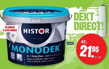 Aanbiedingen Monodek in één laag dekkend - Histor - Geldig van 01/05/2017 tot 14/05/2017 bij Formido