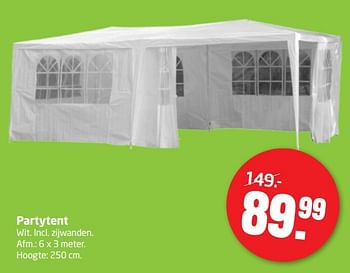 Aanbiedingen Partytent wit. incl. zijwanden - Huismerk - Formido - Geldig van 01/05/2017 tot 14/05/2017 bij Formido