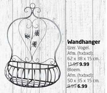 Aanbiedingen Wandhanger ijzer. vogel - Huismerk - Formido - Geldig van 01/05/2017 tot 14/05/2017 bij Formido