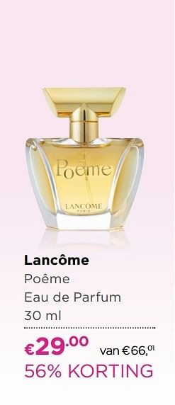oorlog Productie tand Lancome Lancôme poême eau de parfum - Promotie bij Ici Paris XL