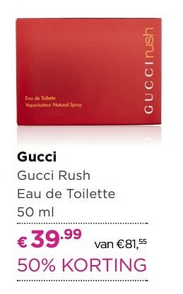 Aanbiedingen Gucci gucci rush eau de toilette - Gucci - Geldig van 01/05/2017 tot 14/05/2017 bij Ici Paris XL