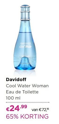 Aanbiedingen Davidoff cool water woman eau de toilette - Davidoff - Geldig van 01/05/2017 tot 14/05/2017 bij Ici Paris XL