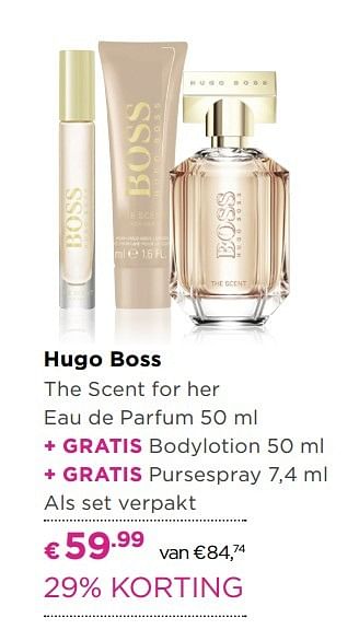 Aanbiedingen Hugo boss the scent for her eau de parfum - Hugo Boss - Geldig van 01/05/2017 tot 14/05/2017 bij Ici Paris XL