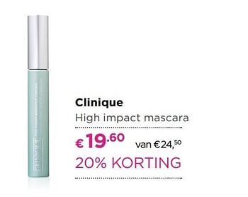 Aanbiedingen Clinique high impact mascara - CLINIQUE - Geldig van 01/05/2017 tot 14/05/2017 bij Ici Paris XL
