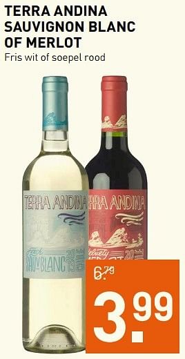Aanbiedingen Terra andina sauvignon blanc of merlot - Rode wijnen - Geldig van 01/05/2017 tot 14/05/2017 bij Gall & Gall