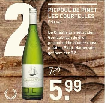 Aanbiedingen Picpoul de pinet les courtelles - Witte wijnen - Geldig van 01/05/2017 tot 14/05/2017 bij Gall & Gall