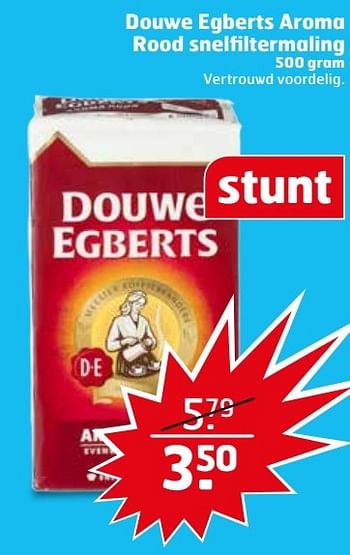 Aanbiedingen Douwe egberts aroma rood snelfiltermaling - Douwe Egberts - Geldig van 02/05/2017 tot 14/05/2017 bij Trekpleister