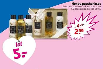 Aanbiedingen Honey geschenkset - Honey - Geldig van 02/05/2017 tot 14/05/2017 bij Trekpleister