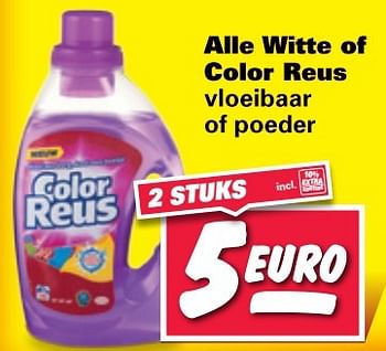 Aanbiedingen Alle witte of color reus vloeibaar of poeder - Reus - Geldig van 08/05/2017 tot 14/05/2017 bij Nettorama