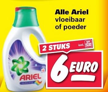 Aanbiedingen Alle ariel vloeibaar of poeder - Ariel - Geldig van 08/05/2017 tot 14/05/2017 bij Nettorama