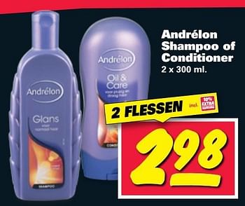 Aanbiedingen Andrélon shampoo of conditioner - Andrelon - Geldig van 08/05/2017 tot 14/05/2017 bij Nettorama