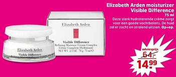 Aanbiedingen Elizabeth arden moisturizer visible difference - Elizabeth Arden - Geldig van 02/05/2017 tot 14/05/2017 bij Trekpleister