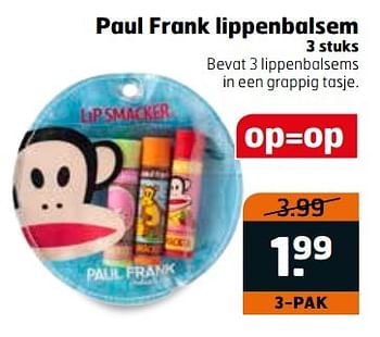 Aanbiedingen Paul frank lippenbalsem - Paul Frank - Geldig van 02/05/2017 tot 14/05/2017 bij Trekpleister
