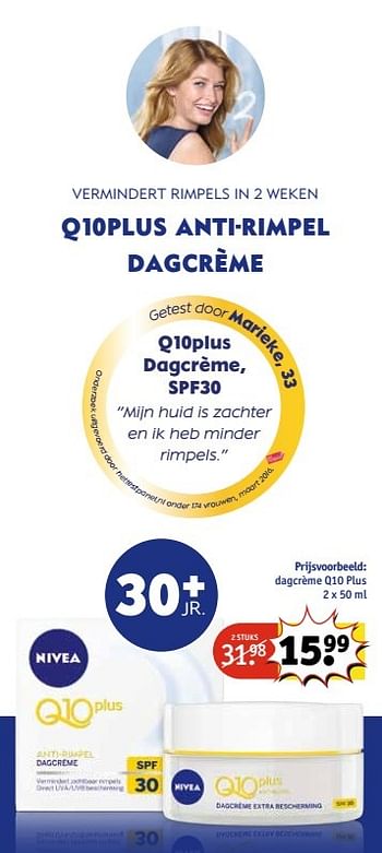 Aanbiedingen Dagcrème qio plus - Nivea - Geldig van 09/05/2017 tot 14/05/2017 bij Kruidvat