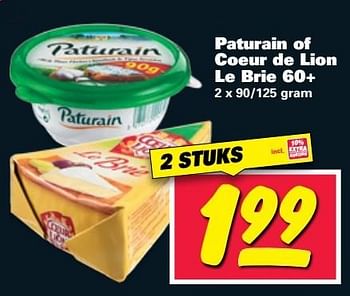 Aanbiedingen Paturain of coeur de lion le brie 60+ - Paturain - Geldig van 08/05/2017 tot 14/05/2017 bij Nettorama