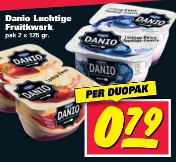 Aanbiedingen Danio luchtige fruitkwark - Danone - Geldig van 08/05/2017 tot 14/05/2017 bij Nettorama