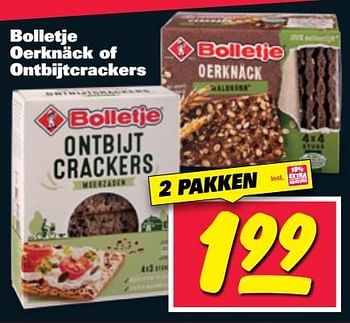 Aanbiedingen Bolletje oerknäck of ontbijtcrackers - Bolletje - Geldig van 08/05/2017 tot 14/05/2017 bij Nettorama
