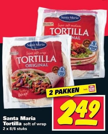 Aanbiedingen Santa maria tortilla - Santa Maria - Geldig van 08/05/2017 tot 14/05/2017 bij Nettorama