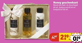 Aanbiedingen Honey geschenkset - Honey - Geldig van 09/05/2017 tot 14/05/2017 bij Kruidvat