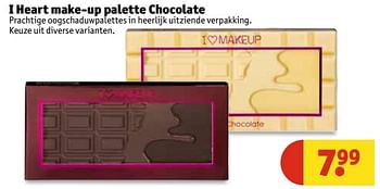 Aanbiedingen I heart make-up palette chocolate - I Heart - Geldig van 09/05/2017 tot 14/05/2017 bij Kruidvat