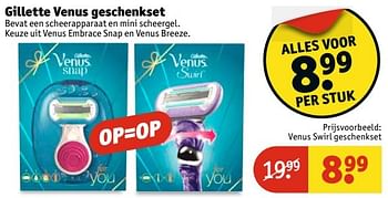 Aanbiedingen Venus swirl geschenkset - Gillette - Geldig van 09/05/2017 tot 14/05/2017 bij Kruidvat
