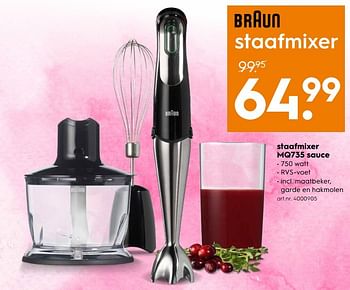 Aanbiedingen Braun staafmixer mq735 sauce - Braun - Geldig van 06/05/2017 tot 14/05/2017 bij Blokker