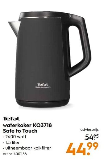 Aanbiedingen Tefal waterkoker k03718 safe to touch - Tefal - Geldig van 06/05/2017 tot 14/05/2017 bij Blokker