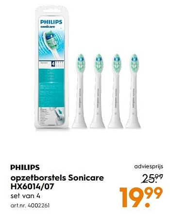 Aanbiedingen Philips opzetborstels sonicare hx6014-07 - Philips - Geldig van 06/05/2017 tot 14/05/2017 bij Blokker