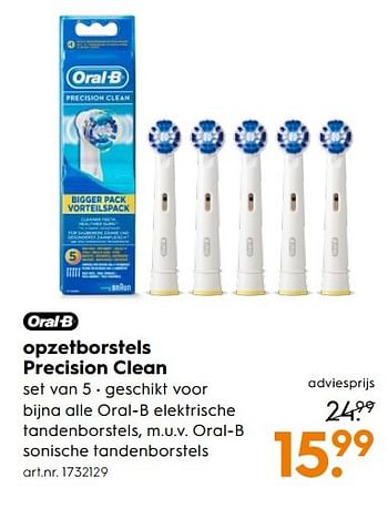 Aanbiedingen Oral-b opzetborstels precision clean - Oral-B - Geldig van 06/05/2017 tot 14/05/2017 bij Blokker
