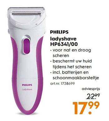 Aanbiedingen Philips ladyshave hp6341-00 - Philips - Geldig van 06/05/2017 tot 14/05/2017 bij Blokker